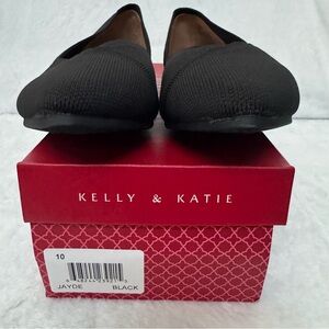 Kelly & Katie Black Textured Flats